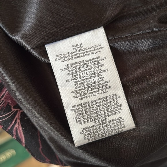 BCBGeneration Black & Pink Floral Draped Blazer Satin Lined Suit Jacket Office - Picture 10 of 13